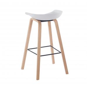 4 Taburetes awak (el), madera curvada, asiento polipropileno blanco - 4 unidades