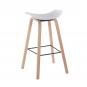 4 Taburetes awak (el), madera curvada, asiento polipropileno blanco - 4 unidades