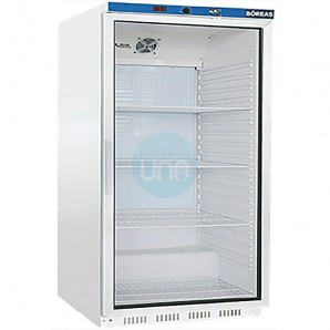 Nevera Expositora Pequeña, 200 Litros, Fondo 60 cm, 2 Estantes, Puerta Cristal, Blanca, Bóreas