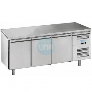 Mesa Refrigerada Bajo Mostrador 3 Puertas, 1,8 Metros, Fondo 70 cm, sin Peto, ForCold