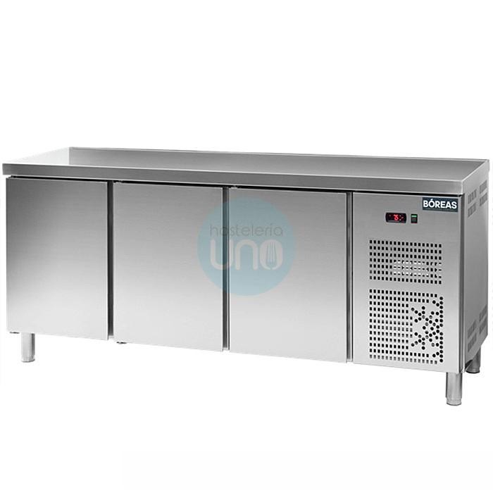 Mesa Refrigerada 2 Metros, 3 Puertas, Fondo 60 cm, sin Peto, Bóreas