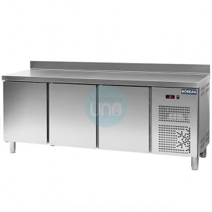 Mesa Refrigerada 2 Metros, 3 Puertas, Fondo 60 cm, con Peto, Bóreas
