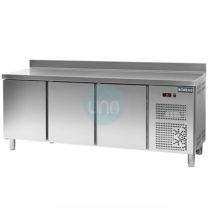 Mesa Refrigerada 2 Metros, 3 Puertas, Fondo 60 cm, con Peto, Bóreas