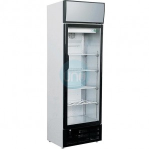 Nevera Expositora Compacta, Fondo 58 cm, 300 Litros, 4 Estantes, Puerta Cristal, Blanca, Estático, Forcar