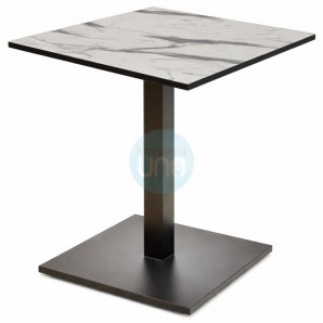 2 Bases de Mesa Negras, Tubo Cuadrado, Base 45 x 45 cm, Alto 72 cm, Beverly
