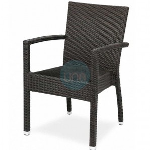 Silla Negra Apilable, Aluminio con Médula Sintética Tejida a Mano, MR259.NEGRO