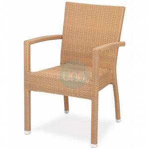 Silla Apilable, Aluminio con Médula Sintética Tejida a Mano, MR259.NATURAL
