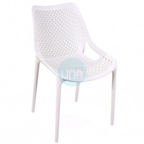 Silla Blanca Apilable, Polipropileno Perforado, Monoblock, Bilros