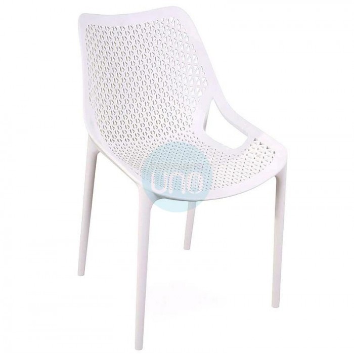 Silla Blanca Apilable, Polipropileno Perforado, Monoblock, Bilros