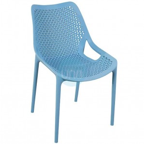Silla Azul Apilable, Polipropileno Perforado, Monoblock, Bilros