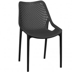 Silla Negra Apilable, Polipropileno Perforado, Monoblock, Bilros