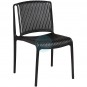 Silla Negra Apilable, Polipropileno, Monoblock a Rayas, Luigi