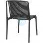 Silla Negra Apilable, Polipropileno, Monoblock a Rayas, Luigi
