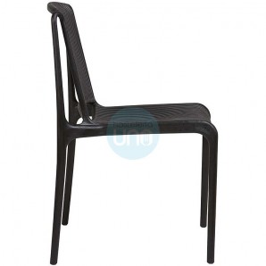 Silla Negra Apilable, Polipropileno, Monoblock a Rayas, Luigi
