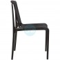 Silla Negra Apilable, Polipropileno, Monoblock a Rayas, Luigi