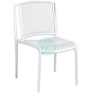 Silla Blanca Apilable, Polipropileno, Monoblock a Rayas, Luigi