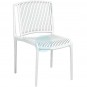 Silla Blanca Apilable, Polipropileno, Monoblock a Rayas, Luigi