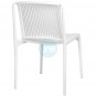 Silla Blanca Apilable, Polipropileno, Monoblock a Rayas, Luigi
