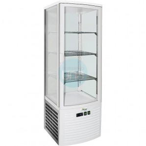 Expositor Refrigerado Blanco 4 Caras, Ancho 52 cm, Fondo 48 cm, 235 Litros, 3 Estantes, Forcar