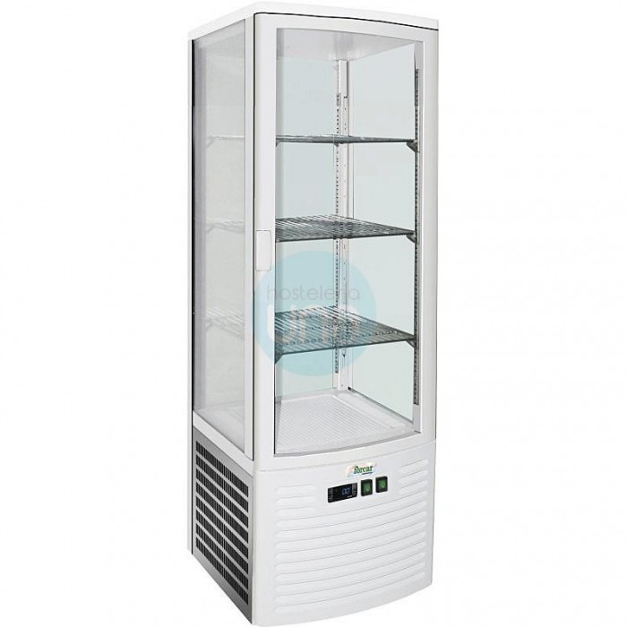 Expositor Refrigerado Blanco 4 Caras, Ancho 52 cm, Fondo 48 cm, 235 Litros, 3 Estantes, Forcar