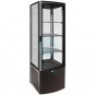 Expositor Refrigerado Negro 4 Caras, Ancho 52 cm, Fondo 48 cm, 235 Litros, 3 Estantes, Forcar