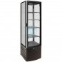 Expositor Refrigerado Negro 4 Caras, Ancho 52 cm, Fondo 48 cm, 280 Litros, 4 Estantes, Forcar