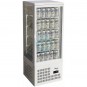 Expositor Refrigerado Blanco 4 Caras, Ancho 43 cm, Fondo 39 cm, 100 Litros, 4 Estantes, Forcar