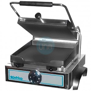 Plancha Grill Eléctrica 40 cm Ancho, Placa Lisa, Tapa Acanalada, INFRICO GR41L