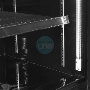 Armario Congelador Expositor, Ancho 125 cm, Fondo 76 cm, 10 Estantes, 1000 Litros, Negro, Ventilado, TEFCOLD