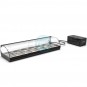 Vitrina Refrigerada para Tapas 1,2 Metros, Motor Externo, 6 Cubetas, Puertas Correderas, Cristal Curvo, SAYL