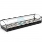 Vitrina Refrigerada para Tapas 1,2 Metros, Motor Externo, 6 Cubetas, Puertas Correderas, Cristal Curvo, SAYL