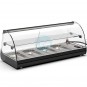 Vitrina Refrigerada para Tapas, 84 cm Ancho, Motor Externo, 4 Cubetas, Puertas Correderas, Estante, Cristal Curvo, SAYL