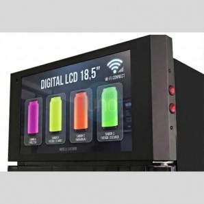 Nevera Expositora Cabezal Vídeo LCD, Ancho 58 cm, Fondo 61 cm, 4 Estantes, 360 Litros, LCD360B