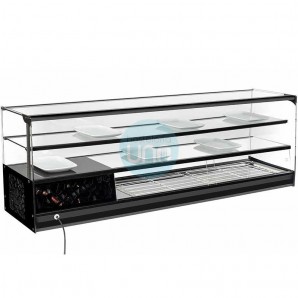 Vitrina Fría de Tapas de 1,2 Metros, 3 Pisos, 2 Estantes, Cristal Recto, 1,5 Parrillas, LED, VGA2BF120