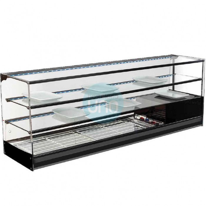 Vitrina Fría de Tapas de 1,2 Metros, 3 Pisos, 2 Estantes, Cristal Recto, 1,5 Parrillas, LED, VGA2BF120
