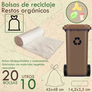 100 bolsas de basura biodegradabale y compostable, 10l capacidad cada una - Imagen 2