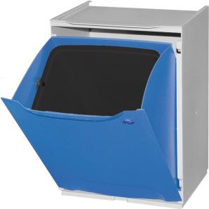 Papelera reciclaje en polipropileno color azul, con depósito 20 l en el interior - Imagen 4