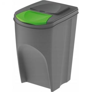 Juego de 3 cubos de reciclaje 105l prosperplast sortibox de plastico en color gris - Imagen 5
