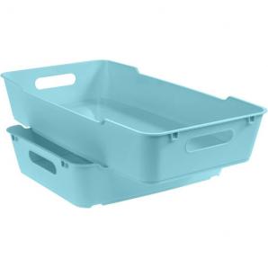 2x caja de almacenaje, polipropileno, a5, lotta, azul claro, 28x21x6.5 cm - Imagen 7