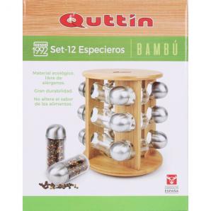 Set 12 especieros soporte bambu quttin - Imagen 2