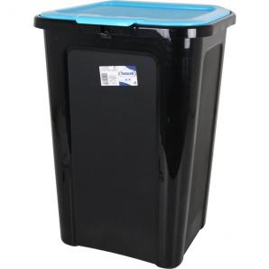 Cubo basura coverline 44l negro/tapa azul - Imagen 5