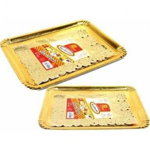 Bandeja carton rectangular dorada +blonda 31x38cm - Imagen 1