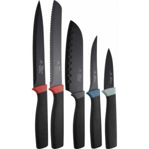 Juego de 5 cuchillos de cocina infinity chefs essence: 1 santoku, 1 fileteador, 1 para el pan, 1 cuchillo pelador, y 1 cuchillo 