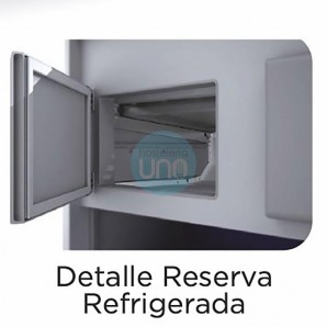 Vitrina Refrigerada Negra, 1,5 Metros, Fondo 94 cm, Cristal Curvo, con Reserva, Charcutería Carnicería, Docriluc