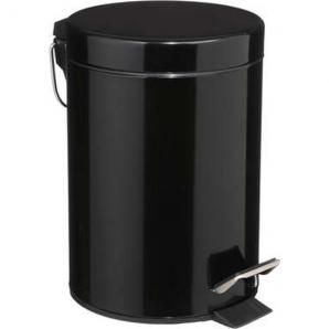 Cubo de basura 3l pedal de metal negro - Imagen 1