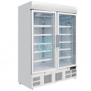 Armario Expositor Congelador, Blanco, 920 Litros, 2 Puertas de Vidrio Pivotantes, Fondo 74 cm, Polar