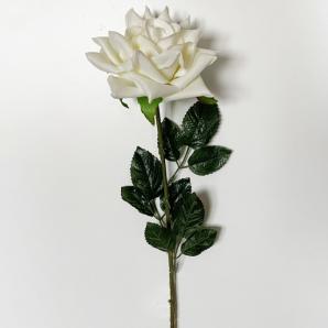 Ramo de rosa de 75 cm en terciopelo color blanco - Imagen 1