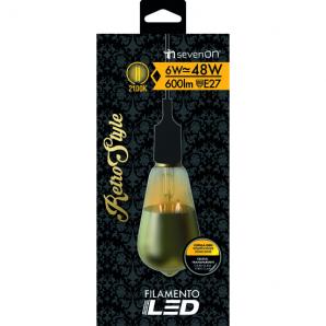 Bombilla led decorativa st64 filamento regulable cupula oro/transparente - Imagen 1