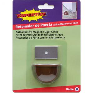 Tope retenedor de puerta adhesivo con imán color marrón - Imagen 1
