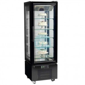 Congelador Expositor Vertical Ventilado, 4 Caras de Cristal, 5 estantes 1,95 metros Alto UPD400-F